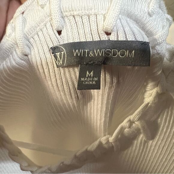 Wit & Wisdom White Ribbed Blouse - Picture 2 of 5